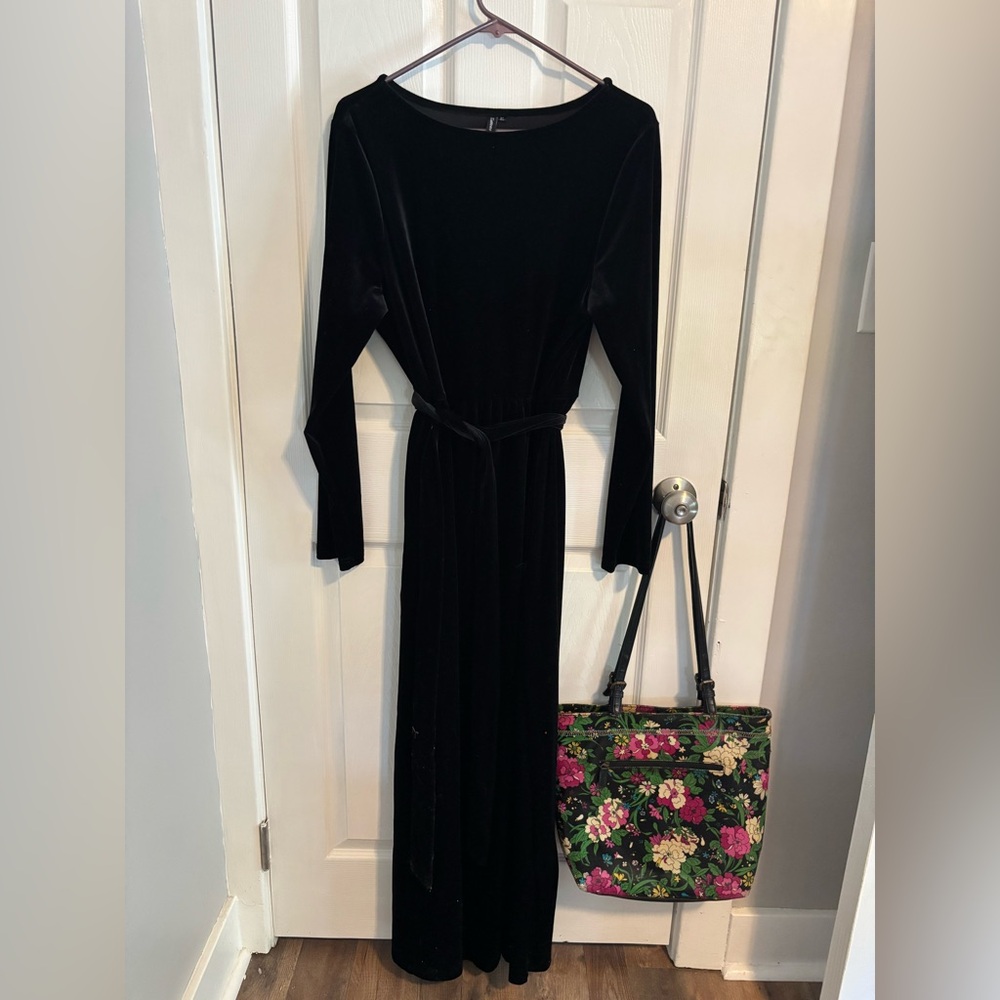 Elegant Black Velour Dress